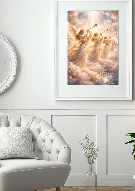Angels Blowing Trumpets – Printable Angel Wall Art
